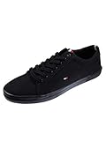 Tommy Hilfiger H2285ARLOW 1D Vulkanisierte Sneaker Herren, Schwarz (Black / Black), 45 EU