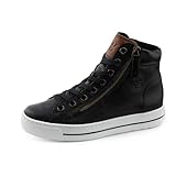 Paul Green Damen, Frauen High-Top Sneaker,Freizeitschuhe,Turnschuhe,Laufschuhe,schnürschuhe,high top Sneaker,mid Cut,Schwarz (JA),38 EU / 5 UK