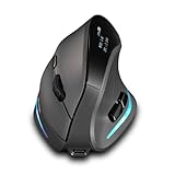 zelotes Bluetooth Maus mit Display,Bluetooth Kabellose Maus,4000DPI,7 Tasten Vertikale Maus,Ergonomische Funkmaus Mouse für Laptop,PC,Notebook,Wiederaufladbar