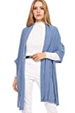 Marine Cashmere - Stola aus Kaschmir-Mischung für Damen, zartes und weiches Kaschmirgarn, MADE IN ITALY (Hellblau)