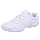 DADAWEN Damen Cheer Schuhe Mädchen Sneaker Outdoor Fitness Gymnastik Training Jazz Yoga Tanzschuhe, Weiß, 37 EU