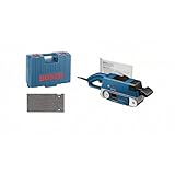 Bosch Professional Bandschleifer GBS 75 AE (750 Watt, inkl. Gewebeschleifband, Staubsack, Grafitplatte, Handwerkoffer)