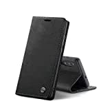 Chocoyi Kompatibel mit Xiaomi Mi 9 Hülle Leder,Magnetverschluss Premium PU Leder Flip Case,Standfunktion.-schwarz