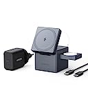 Anker 3-in-1 Cube mit MagSafe Ladestation, 15W Wireless iPhone Charger, Induktive Ladestation für Apple Watch und iPhone 16/15/14/13/12, AirPods Pro/3/2 (Inklusive 30W Ladegerät)