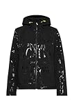 SOCCX Damen Softshelljacke mit Kapuze und Glossy Prints Black M