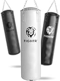 FIGHTR® Boxsack ungefüllt - extrem robust & langlebig | Boxsack Set inkl. 4-Punkt-Stahlkette für Boxen, Kickboxen, MMA, Muay Thai und weitere Kampfsportarten