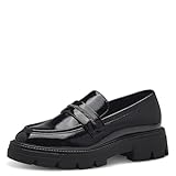 s.Oliver Damen Loafer ohne Absatz Vegan Elegant, Schwarz (Black Patent), 39 EU