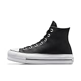 Converse Damen Chuck Taylor All Star Lift Clean Sneakers, Black Black White, 36.5 EU