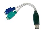 DIGITUS USB zu PS/2 Adapter - Maus & Tastaur Adapter - USB Typ-A Stecker zu 2x Mini-Din 6 Buchse - Win 10 - Plug & Play