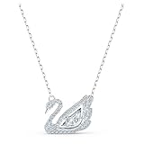 Swarovski Dancing Swan Halskette, Schwan, Weiss, Rhodiniert