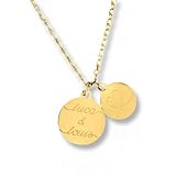 Personalisierte Gravur Kette als Geschenk für Frauen | zur Geburt | zur Hochzeit | für die Freundin | für Mama (50, Gold)