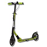 Best Sporting High End Scooter Erwachsene I klappbarer Roller mit Ständer, Handbremse, Klingel und Tragegurt I schwarz - grün I City-Roller für Erwachsene I Tretroller mit Rollengröße 205 mm