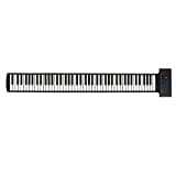 Roll-Up-Piano, Tragbares Elektronisches Klavier mit 88 Tasten, Bluetooth-Soft-Tastatur mit Zwei Lautsprechern, Faltbar Pädagogische Elektronische Digitale Musik-Klaviertastatur für(Schwarz)