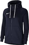 Nike Damen Nk Flc Park20 Fz Hoodie Sweatshirt, Obsidian/White/White, L EU