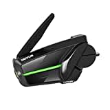 LEXIN Novus Mesh 3.0 Intercom, Motorrad Headset Bluetooth 5.0, Heml Kommunikationssystem für bis zu 32 Fahrrer mit Audio Multitasking, Musikteilen, LED Beleuchtung, FM Radio, Einzelpack