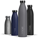 720°DGREE Edelstahl Trinkflasche “milkyBottle” - 1L - BPA-Frei, Auslaufsicher, Kohlensäure geeignet - Thermosflasche für Sprudel, Sport, Uni, Schule, Fitness, Outdoor, Camping