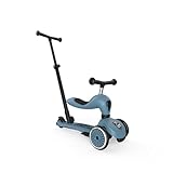 Scoot & Ride Highwaykick 1 Push and Go Kickboard mit Sitz Kinderroller Scooter 2in1 Laufrad mit Lenkstange ab 1 2 Jahren mitwachsend Höhenverstellbar werkzeuglos (Steel)