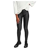 Vila Clothes Damen Slim Hose VICOMMIT RW New Coated - NOOS 14036194, Gr. 40 (Herstellergröße:L), Schwarz (Black)