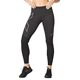 2XU Damen Ignition Shield Tights Compression Pants, Schwarz/Schwarz Reflective, L