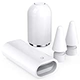 Delidigi iPencil Magnetische Kappe Ladeadapter und Spitze Ersatz Nibs Zubehör Set für Apple Pencil 1. Generation(White)