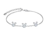 MixiuEuro Micky Armbänder für Damen und Mädchen, 925er Sterlingsilber, Maus-Armbänder, Schmuck, Geschenk für Mädchen und Kinder, Einheitsgröße, Cubic Zirkonia, Zirkonia