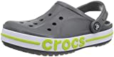 Crocs Bayaband Clogs für Damen und Herren mit Fersenriemen für sicheren Halt 37-38 EU Slate Grey/Lime Punch