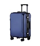 BAZEFHANZ Reisegep?ck, modischer Koffer, Aluminiumrahmen, Trolley-Koffer, Herren- und Damen-Boarding-Koffer (Blue(Black Border) 28)