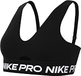 Nike Damen Sport-BH Pro Indy Plunge Bra Sw, Black/White, HF5961-010, S