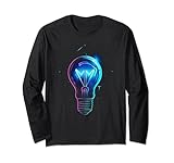 Neonglühbirne, vom kosmischen Weltraum inspirierte futuristische Kleidung Langarmshirt