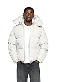 Burocs Hooded Puffer Jacket - Light Grey - Jacke Herren - 2-Wege-Reißverschluss - abnehmbare Kapuze - Logo am Rücken - Kordelzug, Größe:XXL, Farbe:Light Grey