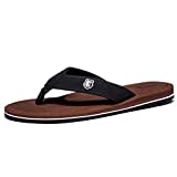 NewDenBer Flip Flops Herren Surfen Zehentrenner Beach Pool Sandalen (47 EU, Braun)