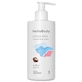 HelloBody Cocos Milk feuchtigkeitsspendende Body Lotion 300 ml – Kokos Körperlotion mit Bio-Kokosnussöl, Mango- und Sheabutter – Bodylotion für trockene Haut – Natürliche Hautpflege