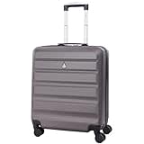 Aerolite 56x45x25 easyJet / British Airways / Jet2 Höchstbetrag 4-Rad Handgepäck Leichtgewicht Hartschale Bordgepäck Kabinentrolley Reisekoffer Trolley Koffer (Kohlegrau)