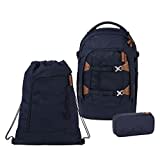 satch Pack Schulrucksack Set 3tlg. mit Schlamperbox und Sportbeutel (Nordic Blue)