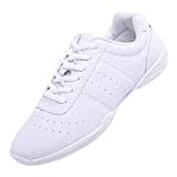 DADAWEN Damen Cheerleading Schuhe Mädchen Tanz Turnschuhe Yoga Training Schuhe, Weiß, 30 EU