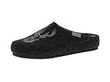 Vista Tofee Hubert warme und komfortable Pantoffel Herren mit echtem Naturwollfilz und EVA Sohle | Hausschuhe | Filzpantoffel | Warm | Komfort | Made in Italy 74-00549 Grau Hirsch EU 44