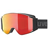 uvex g.gl 3000 TO - Skibrille für Damen und Herren - mit Wechselscheibe - vergrößertes, beschlagfreies Sichtfeld - black matt/red-lasergold lite - one size