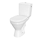 VBChome WC Toilette Stand Spülrandlos Keramik Komplett Set mit Spülkasten Funktion für waagerechten Abgang WC-Sitz aus Duroplast mit Absenkautomatik abnehmbar Deckel waagerecht Ablauf