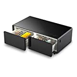 CASO Sound & Cool Black, Soundbar und Lounge-Tisch mit Lademöglichkeiten, Bluetooth, USB, klangvoller Sound, LED-Beleuchtung, Zwei Kühlfächer (insg. 135 l), individuell einstellbarer Temperatur