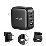 MINIX NEO P3 100W Turbo 4-Ports GaN Wall Charger, 3 x USB-C Port Fast Charging Adapter(Max 100W/20W), 1 USB-A (Max 18W). Compatible with MacBook Pro Air, iPad Pro, iPhone 13,12,Galaxy S9 and More.