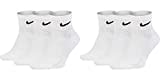 Nike 6 Paar Herren Damen Kurze Socke Knöchelhoch Weiß Schwarz Sparset SX7667 Everyday Cotton Cushioned Ankle Sportsocken Größe 34 36 38 40 42 44 46 48 50, Farbe:weiß, Sockengröße:38-42