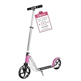 HUDORA BigWheel Pure Scooter - Stabiler Aluminium-Roller mit Ständer - Höhenverstellbarer & zusammenklappbarer Cityroller für bis zu 100kg - Tretroller für Jugendliche und Erwachsene