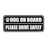 GEEKBEAR Auto-Magnet Hund an Bord, bunt, reflektierend, wetterbeständig, rechteckig, 22,1 x 8,9 cm (Schwarz/Schwarz)