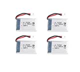 YUNIQUE GREEN-CLEAN-POWER - 4er Pack 3.7V 500mAh LiPo Akkus für Syma X5C X5SW X5SC RC Quadcopter | Einfache Installation, Modisches Design | Silber