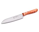 Windmühlenmesser Santoku, Carbon-Stahl, 164 mm, Kirsche, Nicht Rostfrei, Natur