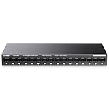 Tenda TEG1116M 16 Ports Gigabit Switch Unmanaged LAN Switch Netzwerk Switch (VLAN, Desktop-/Wandmontage, Lüfterlos, Plug and Play, Metallgehäuse, Schwarz)