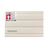 Samsung Portable SSD T7 Shield, 1 TB, USB 3.2 Gen.2, 1.050 MB/s Lesen, 1.000 MB/s Schreiben, Robuste externe Festplatte Outdoor für Mac, PC und Smartphone, Beige, MU-PE1T0K/EU