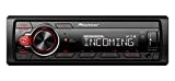 Pioneer MVH-330DAB-AN, 1DIN Autoradio mit RDS und DAB+, USB, AUX-Eingang, Bluetooth, geringe Einbautiefe mit DAB Antenne, Rot,Weiß