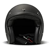 DMD Herren Jet-Vintage Motorradhelm, Schwarz, M