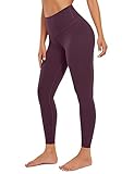 CRZ YOGA Butterluxe Damen High Waist Sport Leggings Blickdicht Yoga Leggins Sporthose Workout Gym Yogahose - 64cm Dunkellila 40